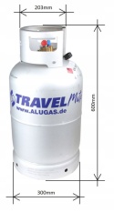 Aluminiowa butla gazowa LPG do tankowania ALUGAS TRAVEL Mate 11kg 25L