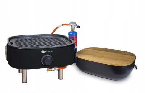 Grill Gazowy Przenośny 2,7kW SAHARA Mini BBQ Black na kartusz 7/16" i butle