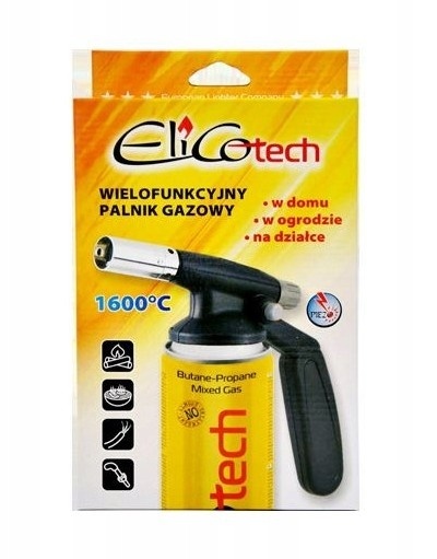 Wielofunkcyjny palnik gazowy ElicoTech 1230W Piezo 1600°C gwint 7/16"